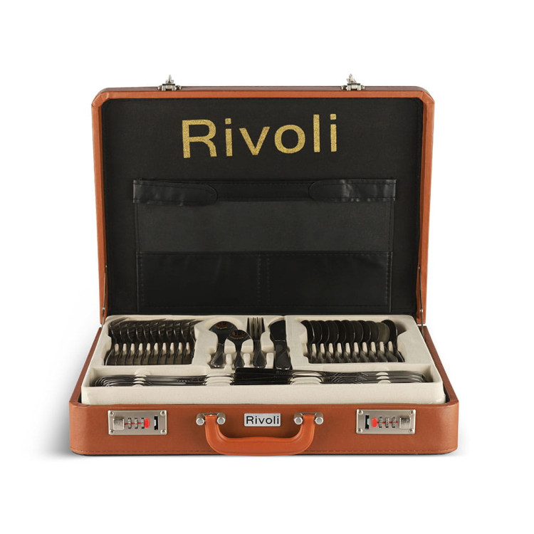 Sztućce w walizce Rivoli RV 6121C Połysk zestaw łyżki widelce noże Sztućce w walizce Rivoli RV 6121C Połysk zestaw łyżki widelce noże