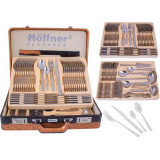 Sztućce w walizce Hoffner HF 2800S 72 elementy zestaw widelce łyżki noże satyna