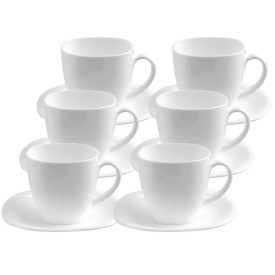Serwis kawowy Carine Luminarc 12 elementów biały zestaw dla 6 osób
