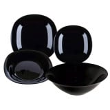 Serwis obiadowy Luminarc Carine 19 elementów czarne talerze dla 6 osób
