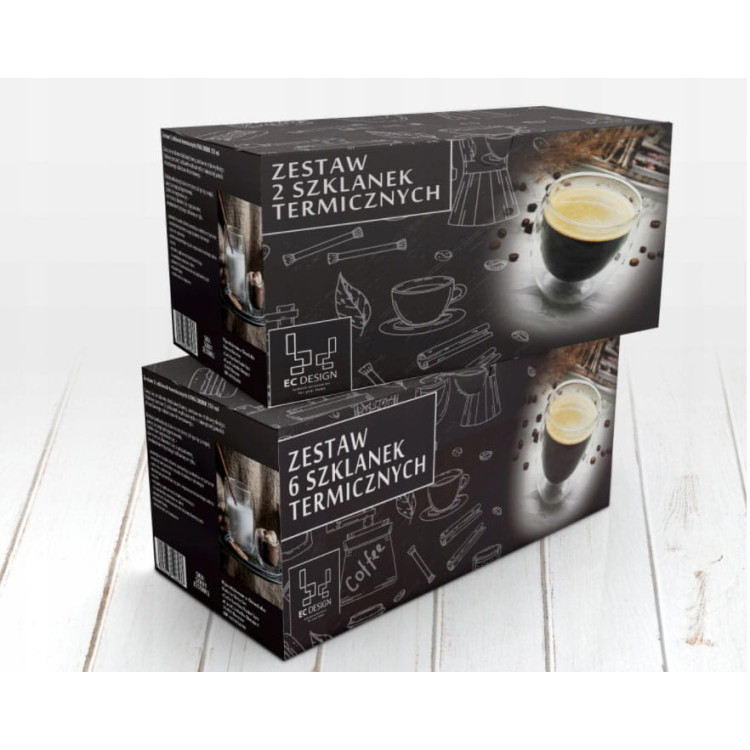 Szklanki termiczne MG Home 450 ml do kawy latte zestaw 6 sztuk Szklanki termiczne MG Home 450 ml do kawy latte zestaw 6 sztuk