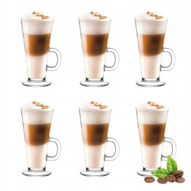 Szklanki do kawy latte Boston 310 ml wysokie zestaw 6 sztuk
