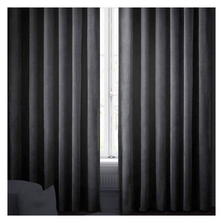 Zasłony grube Velvet na taśmie 140x250 cm szarość pałacu Zasłony grube Velvet na taśmie 140x250 cm szarość pałacu