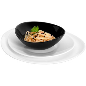 Serwis obiadowy Florina Prometeusz 18 elementów czarne białe talerze dla 6 osób