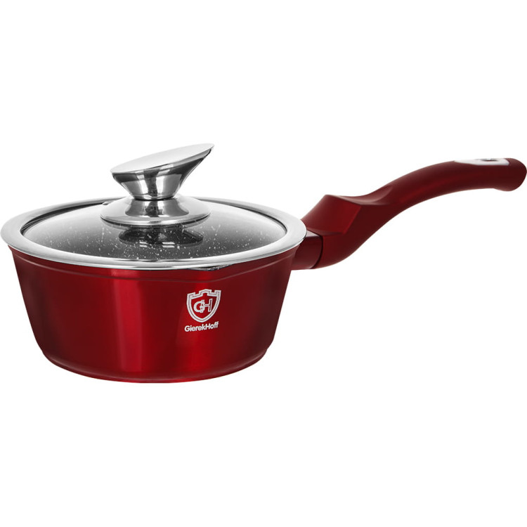 Garnki marmurowe na indukcję GierekHoff GH 1501 patelnia Tefal zestaw 16 elementów Czerwone Garnki marmurowe na indukcję GierekHoff GH 1501 patelnia Tefal zestaw 16 elementów Czerwone