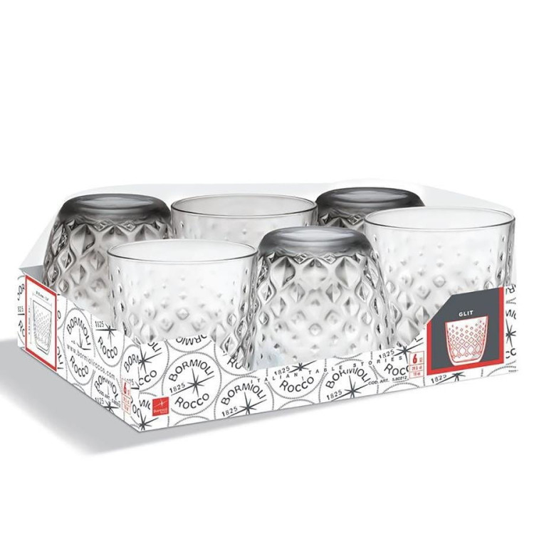 Szklanki do whisky Bormioli Glit 300 ml zestaw 6 szklanek Szklanki do whisky Bormioli Glit 300 ml zestaw 6 szklanek