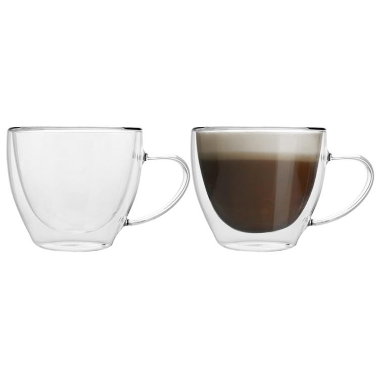 Szklanki termiczne z uchem Florina Malachit 270 ml zestaw 6 sztuk Szklanki termiczne z uchem Florina Malachit 270 ml zestaw 6 sztuk