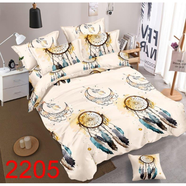 Pościel 200x220 bawełna satynowa 3D Cotton World gruba 3 części 2205