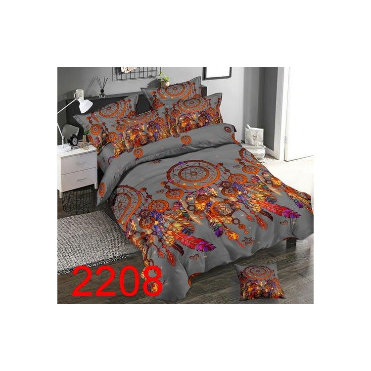 Pościel 200x220 bawełna satynowa 3D Cotton World gruba 3 części 2208