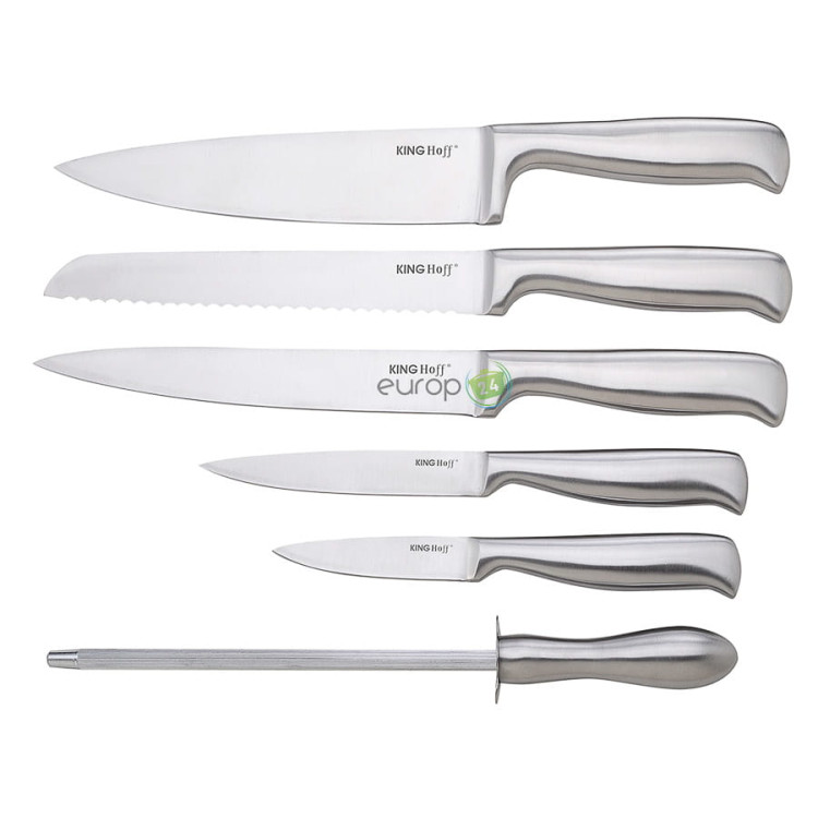 Zestaw noży KingHoff KH 1154 kuchenne stalowe + stojak, komplet Zestaw noży KingHoff KH 1154 kuchenne stalowe + stojak, komplet
