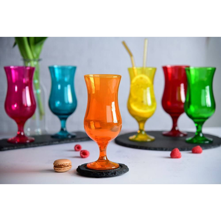 Szklanki na nóżce Glasmark kieliszki koktajlowe kolorowe 420 ml zestaw 6 sztuk Szklanki na nóżce Glasmark kieliszki koktajlowe kolorowe 420 ml zestaw 6 sztuk