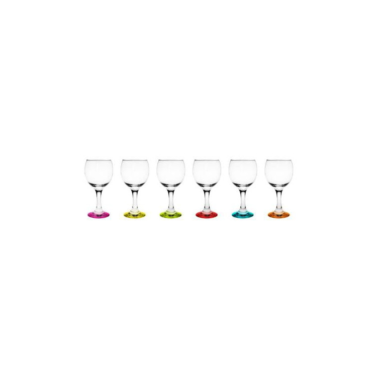 Kieliszki do wina 220 ml Glasmark komplet 6 sztuk kolorowe dno Kieliszki do wina 220 ml Glasmark komplet 6 sztuk kolorowe dno