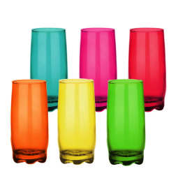 Szklanki kolorowe wysokie 350 ml Glasmark Rainbow zestaw 6 szklanek