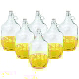 Balon gąsior 5 litrów szklany z klipsem Dama zestaw 6 sztuk z koszykiem