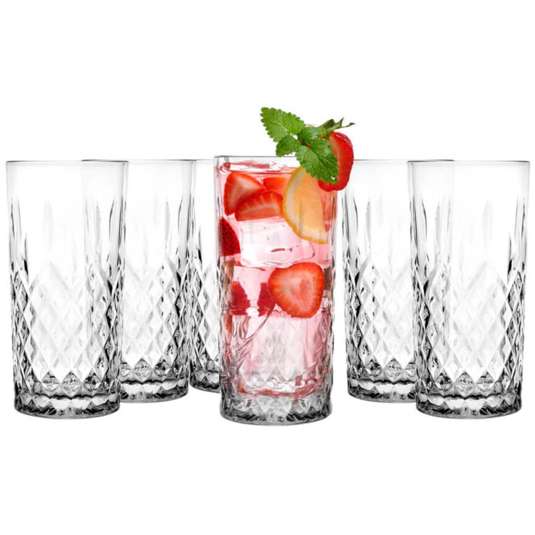 Szklanki do drinków napojów Glasmark wysokie 300 ml zestaw 6 szklanek