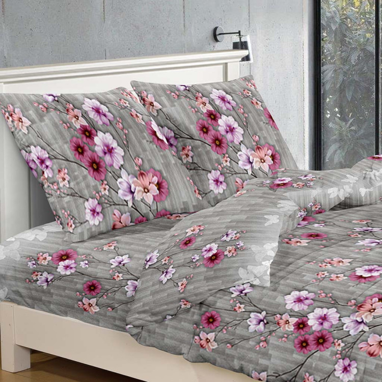 Pościel 160x200 bawełniana 3D satynowa Cotton World komplet 4 części z prześcieradłem 2333 Pościel 160x200 bawełniana 3D satynowa Cotton World komplet 4 części z prześcieradłem 2333