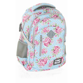Plecak szkolny trzykomorowy młodzieżowy Róże Hash