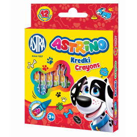 Kredki świecowe grafionowe 12 kolorów dla dzieci Astrino