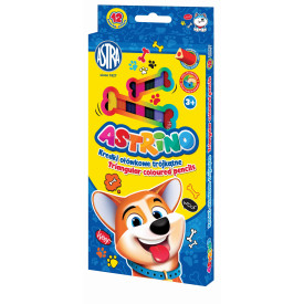 Kredki ołówkowe Astrino szkolne trójkątne 12 kolórów dla dzieci