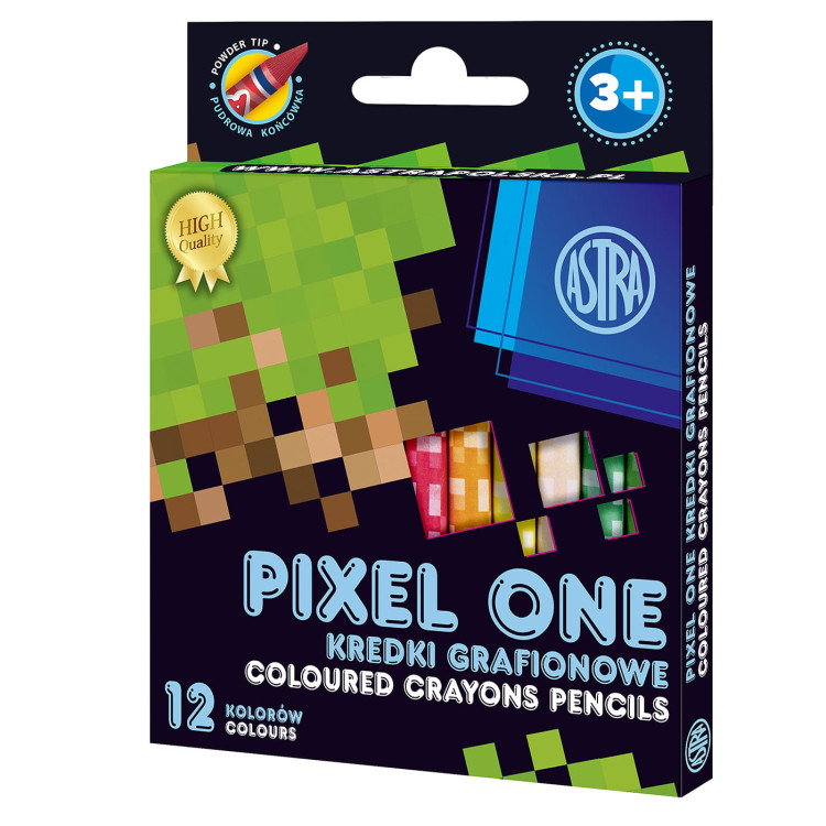 Kredki grafionowe minecraft Pixel One 12 kolorów Kredki grafionowe minecraft Pixel One 12 kolorów