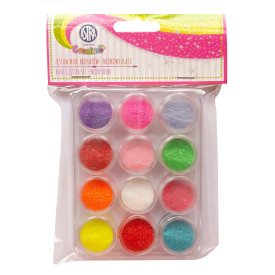 Zestaw mini brokatów do dekoracji - Neonowy blask 12 sztuk