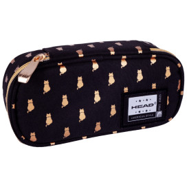 Saszetka piórnik czarna Head ze złotymi kotkami
