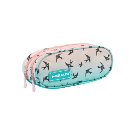 Saszetka-piórnik dwukomorowy Head z pastelowym motywem jaskółek