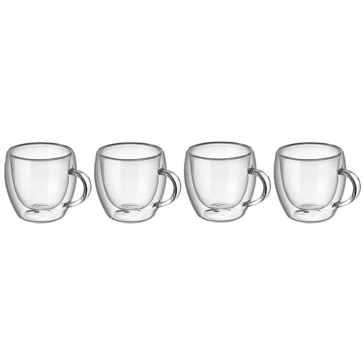 Szklanki termiczne z uchem RENZA do kawy 90ml latte komplet 4 szt szklanek Szklanki termiczne z uchem RENZA do kawy 90ml latte komplet 4 szt szklanek