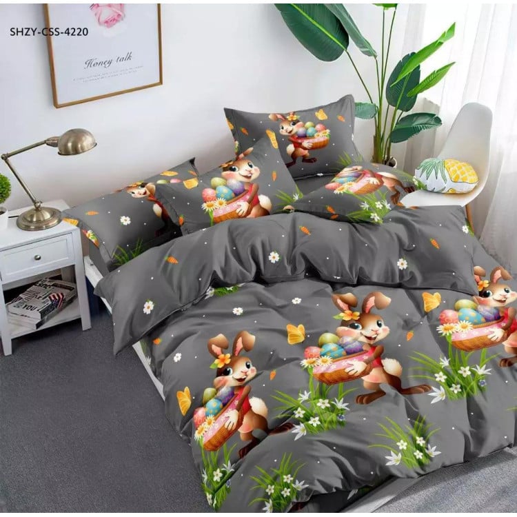 Pościel 160x200 bawełna satynowa 3D Cotton World gruba 3 części 2310 wielkanoc