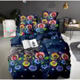 Pościel 200x220 bawełna satynowa 3D Cotton World gruba 3 części 2261 kwiaty
