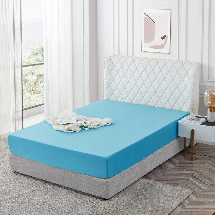 Prześcieradło 160x200 Cotton World bawełniane grube premium z gumką niebieskie Prześcieradło 160x200 Cotton World bawełniane grube premium z gumką niebieskie