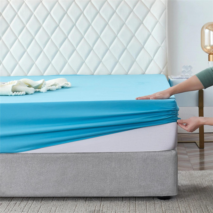 Prześcieradło 160x200 Cotton World bawełniane grube premium z gumką niebieskie Prześcieradło 160x200 Cotton World bawełniane grube premium z gumką niebieskie