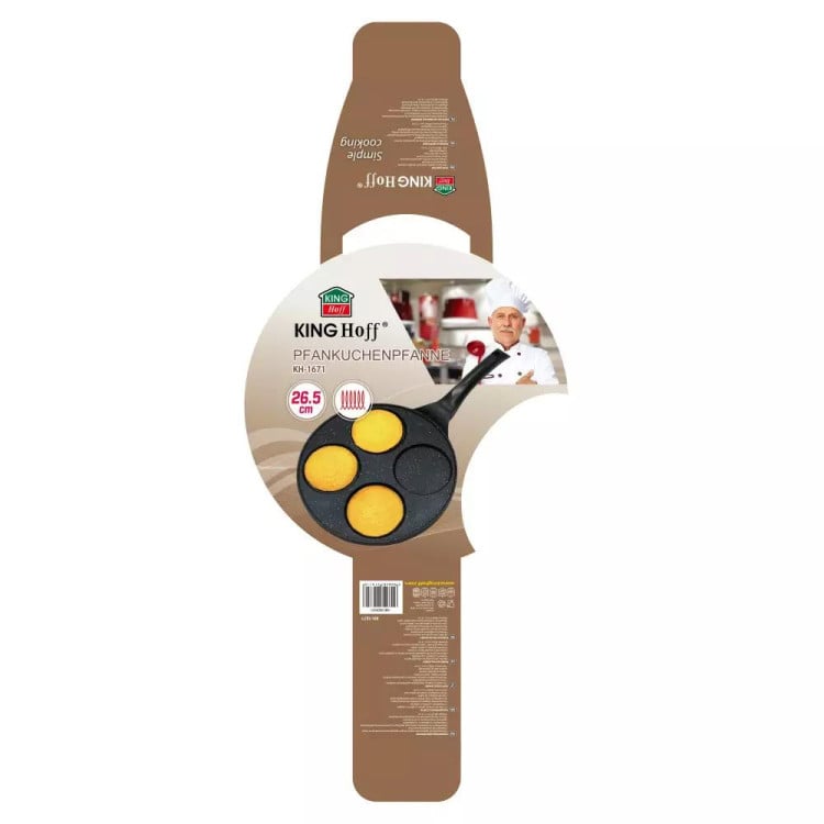 Patelnia do mini naleśników 26cm powłoka marmurowa KH 1671 Kinghoff Patelnia do mini naleśników 26cm powłoka marmurowa KH 1671 Kinghoff