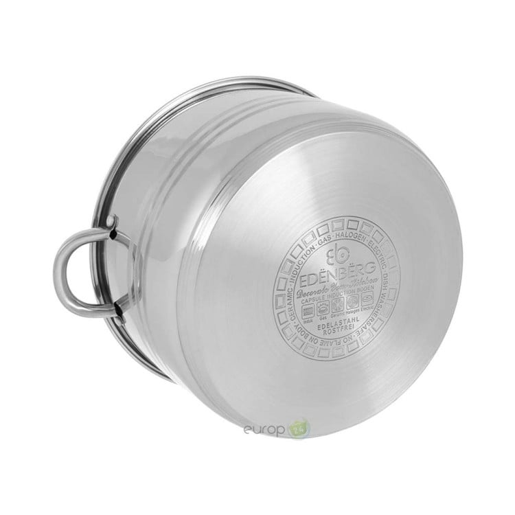 Duży garnek stalowy 23.8 L Edenberg EB 3024 Duży Pojemny indukcyjny 38 cm Duży garnek stalowy 23.8 L Edenberg EB 3024 Duży Pojemny indukcyjny 38 cm