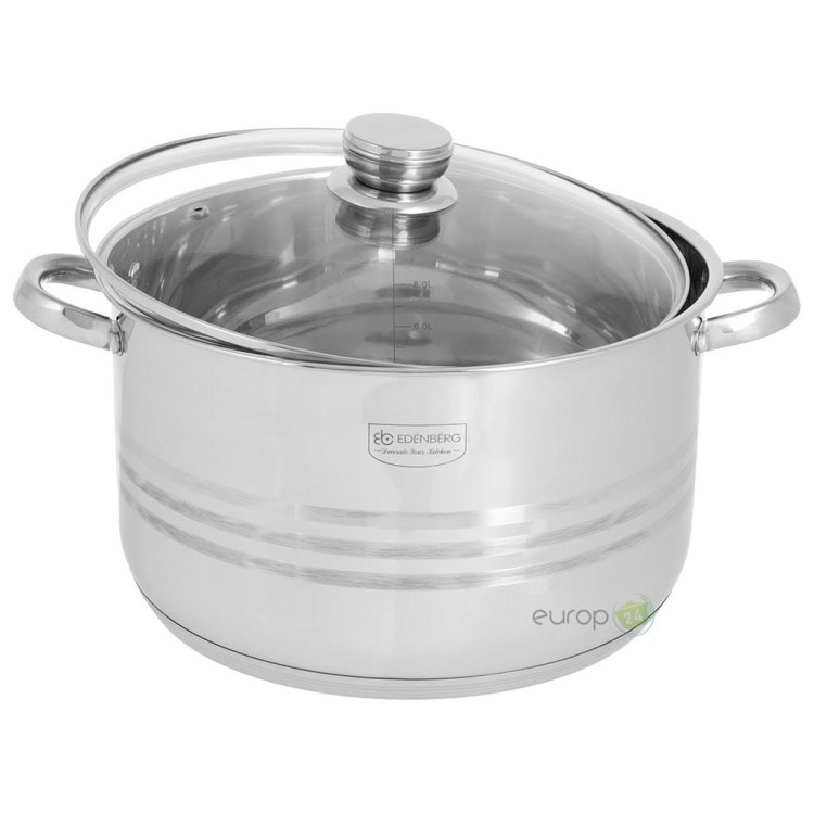 Duży garnek stalowy z pokrywką Pojemny 17.7 L Edenberg EB 3022 indukcyjny 34 cm Duży garnek stalowy z pokrywką Pojemny 17.7 L Edenberg EB 3022 indukcyjny 34 cm