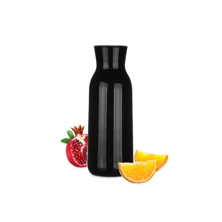 Zestaw do whisky czarna karafka szklana 1000 ml + 6 czarnych grubych szklanek 280 ml