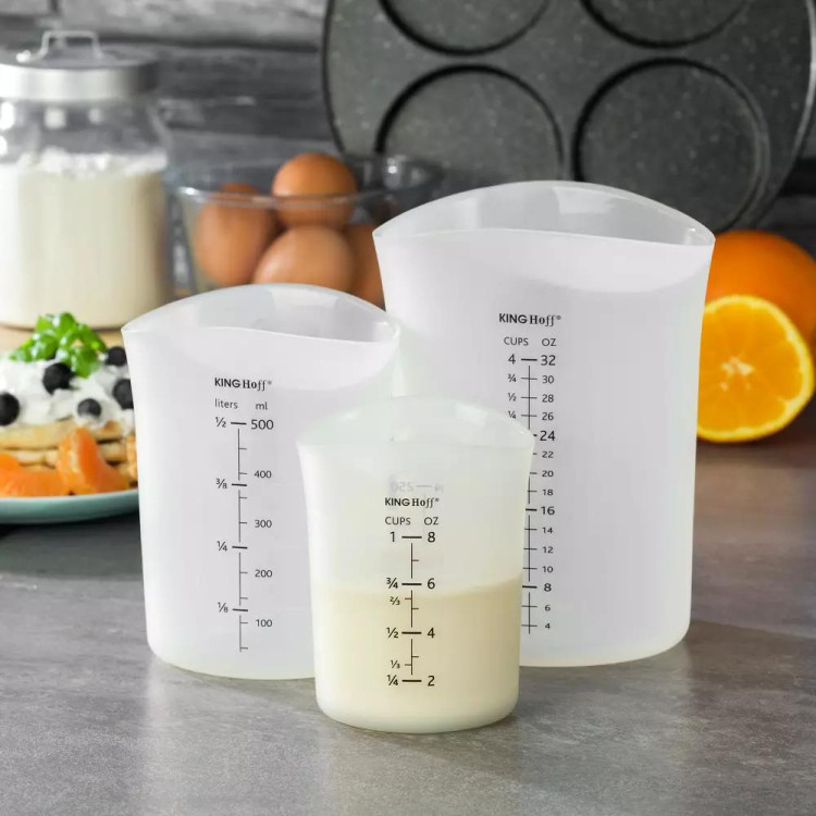 Kubek pomiarowy 1000ml silikonowy pojemnik na mąkę cukier KH 4663 Kinghoff Kubek pomiarowy 1000ml silikonowy pojemnik na mąkę cukier KH 4663 Kinghoff