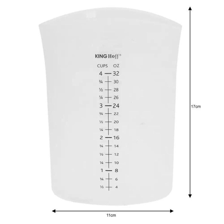 Kubek pomiarowy 1000ml silikonowy pojemnik na mąkę cukier KH 4663 Kinghoff Kubek pomiarowy 1000ml silikonowy pojemnik na mąkę cukier KH 4663 Kinghoff