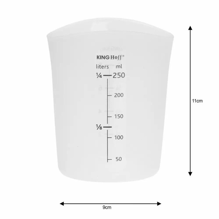 Kubek pomiarowy 250ml silikonowy pojemnik na mąkę cukier KH 4662 Kinghoff Kubek pomiarowy 250ml silikonowy pojemnik na mąkę cukier KH 4662 Kinghoff