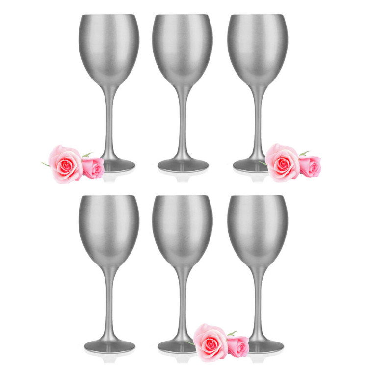 Kieliszki do wina srebrne 300 ml Glasmark komplet 6szt Kieliszki do wina srebrne 300 ml Glasmark komplet 6szt