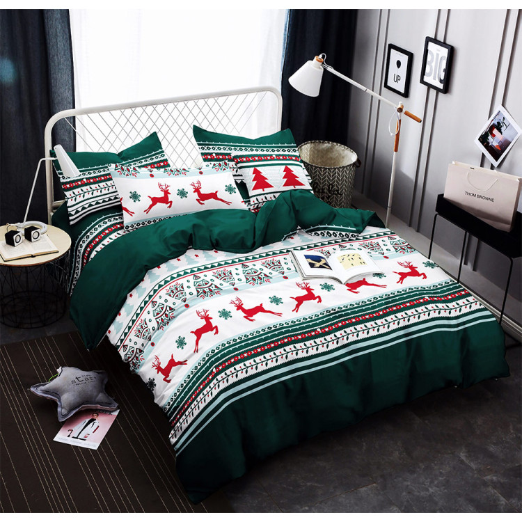 Pościel świąteczna 200x220 bawełna satynowa 3D Cotton World gruba 3 części 2412 Pościel świąteczna 200x220 bawełna satynowa 3D Cotton World gruba 3 części 2412