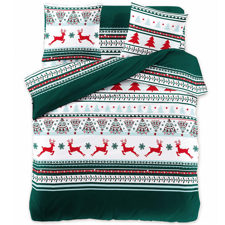 Pościel świąteczna 140x200 bawełna satynowa 3D Cotton World gruba 2 części 2412 Pościel świąteczna 140x200 bawełna satynowa 3D Cotton World gruba 2 części 2412