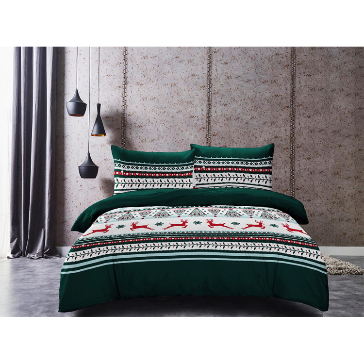 Pościel świąteczna 160x200 bawełna satynowa 3D Cotton World gruba 3 części 2412 Pościel świąteczna 160x200 bawełna satynowa 3D Cotton World gruba 3 części 2412