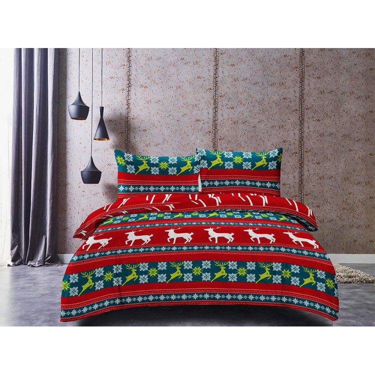 Pościel świąteczna 200x220 bawełna satynowa 3D Cotton World gruba 3 części 2415 Pościel świąteczna 200x220 bawełna satynowa 3D Cotton World gruba 3 części 2415