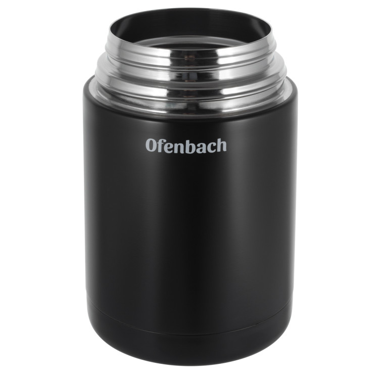 Termos próżniowy Ofenbach 101303 bidon 1000 ml czarny kubek z uchwytem Termos próżniowy Ofenbach 101303 bidon 1000 ml czarny kubek z uchwytem