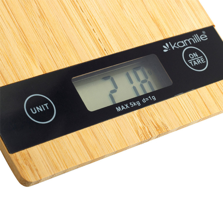 Waga kuchenna elektroniczna drewniana z wyświetlaczem LCD KM 7106 Kamille Waga kuchenna elektroniczna drewniana z wyświetlaczem LCD KM 7106 Kamille
