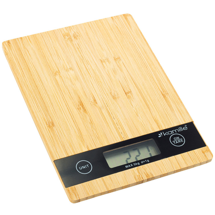 Waga kuchenna elektroniczna drewniana z wyświetlaczem LCD KM 7106 Kamille Waga kuchenna elektroniczna drewniana z wyświetlaczem LCD KM 7106 Kamille