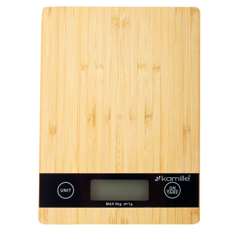 Waga kuchenna elektroniczna drewniana z wyświetlaczem LCD KM 7106 Kamille Waga kuchenna elektroniczna drewniana z wyświetlaczem LCD KM 7106 Kamille