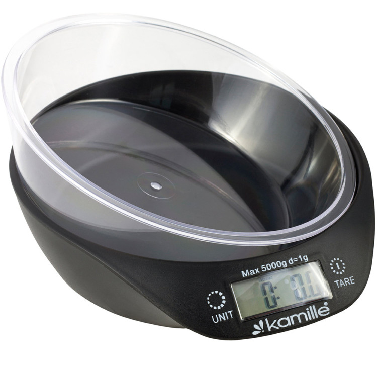Waga kuchenna elektroniczna z miską okrągła z wyświetlaczem LCD KM 7110 Kamille Waga kuchenna elektroniczna z miską okrągła z wyświetlaczem LCD KM 7110 Kamille