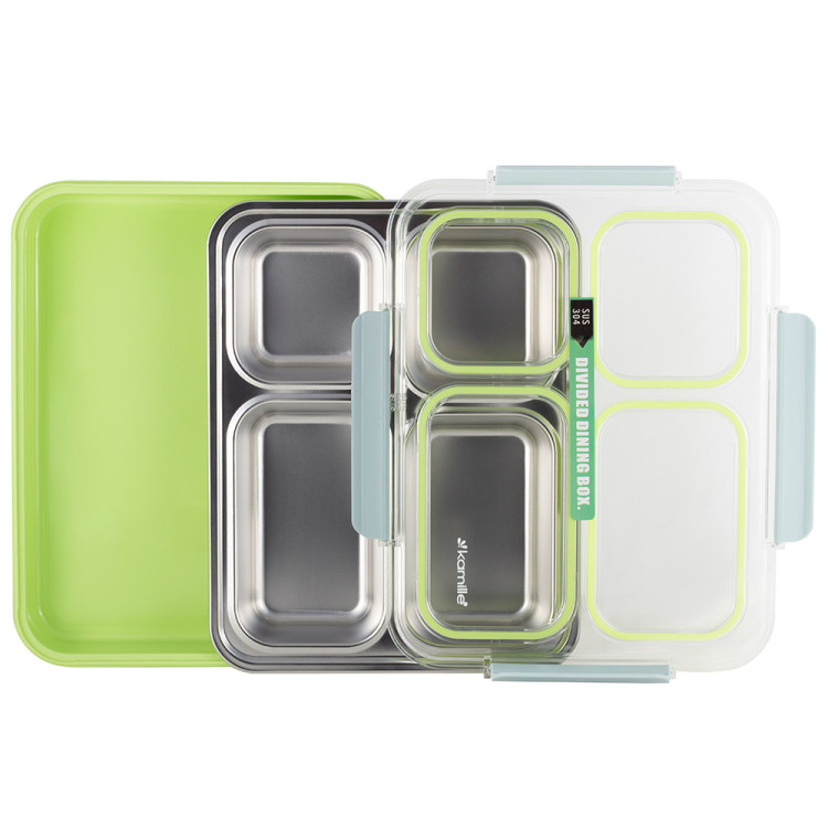 Pojemnik obiadowy z pokrywką 1800ml do przechowywania żywności zielony lunchbox KM 2147 Kamille Pojemnik obiadowy z pokrywką 1800ml do przechowywania żywności zielony lunchbox KM 2147 Kamille